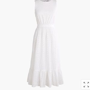 New J Crew Eyelet-embroidered tiered midi dress